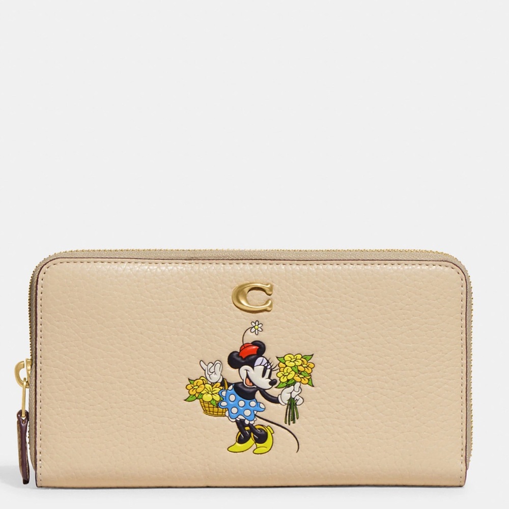 Disney X Coach Accordion Zip Wallet With Minnie Mouse
